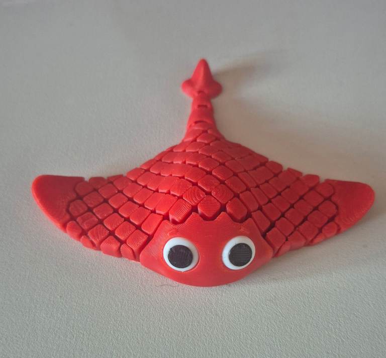 Red Articulated Flexi Manta Ray Toy