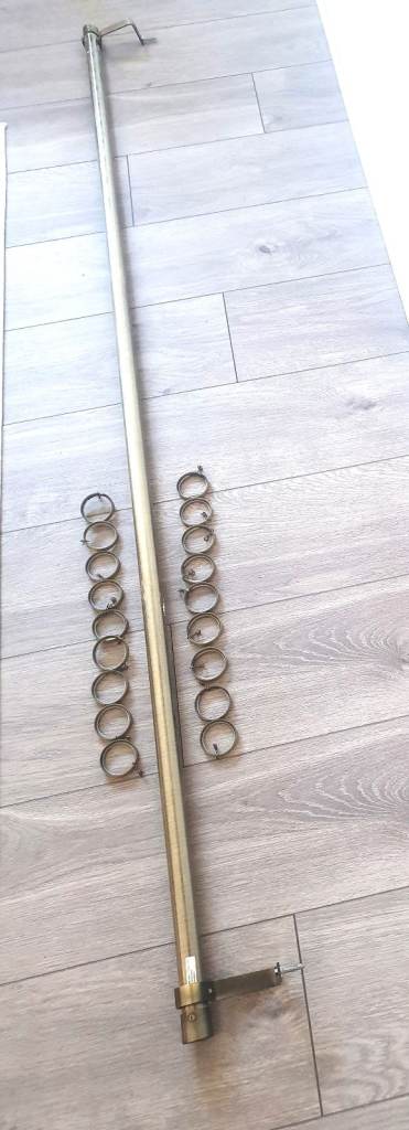 image for Curtain Pole, Metal, with rings and brackets