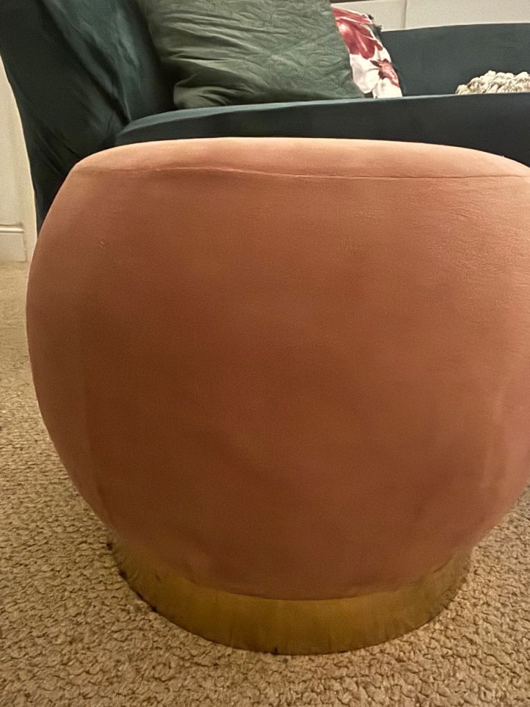 Pink pouffe / stool 