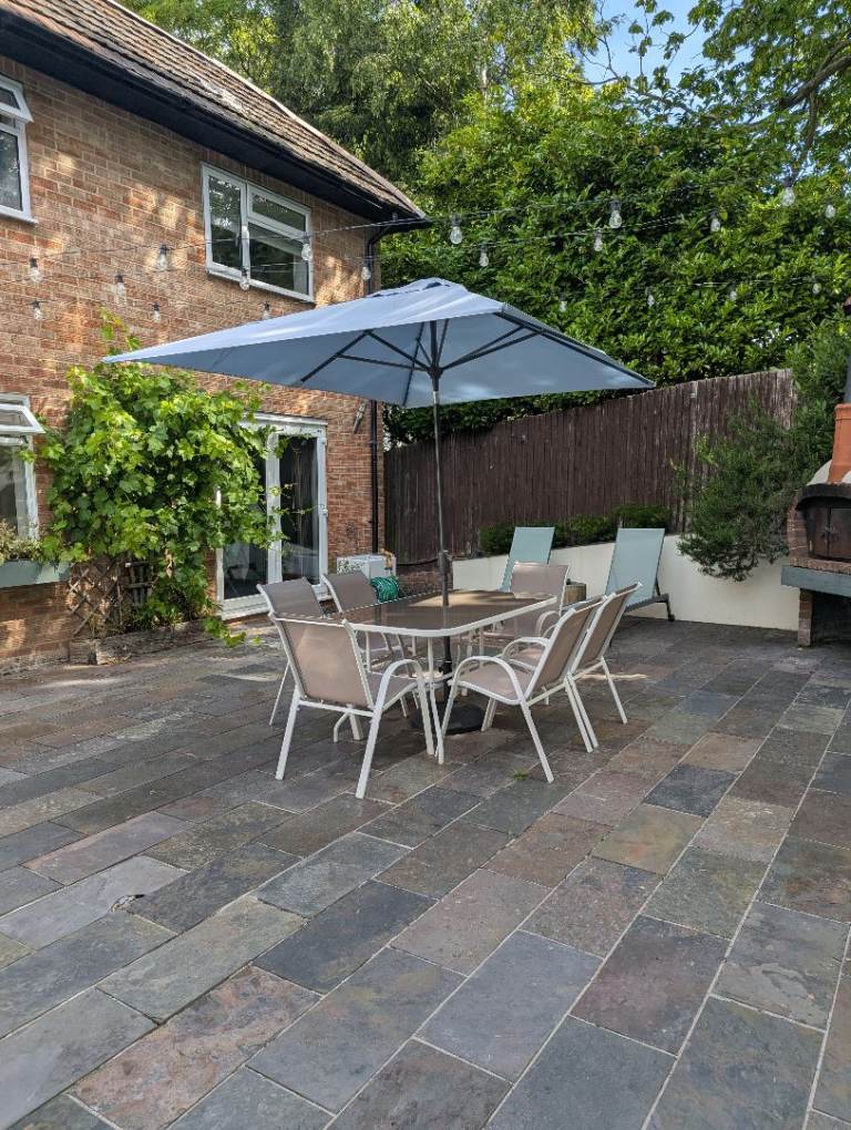 Garden Patio Dining Set with Umbrella - Good Condition