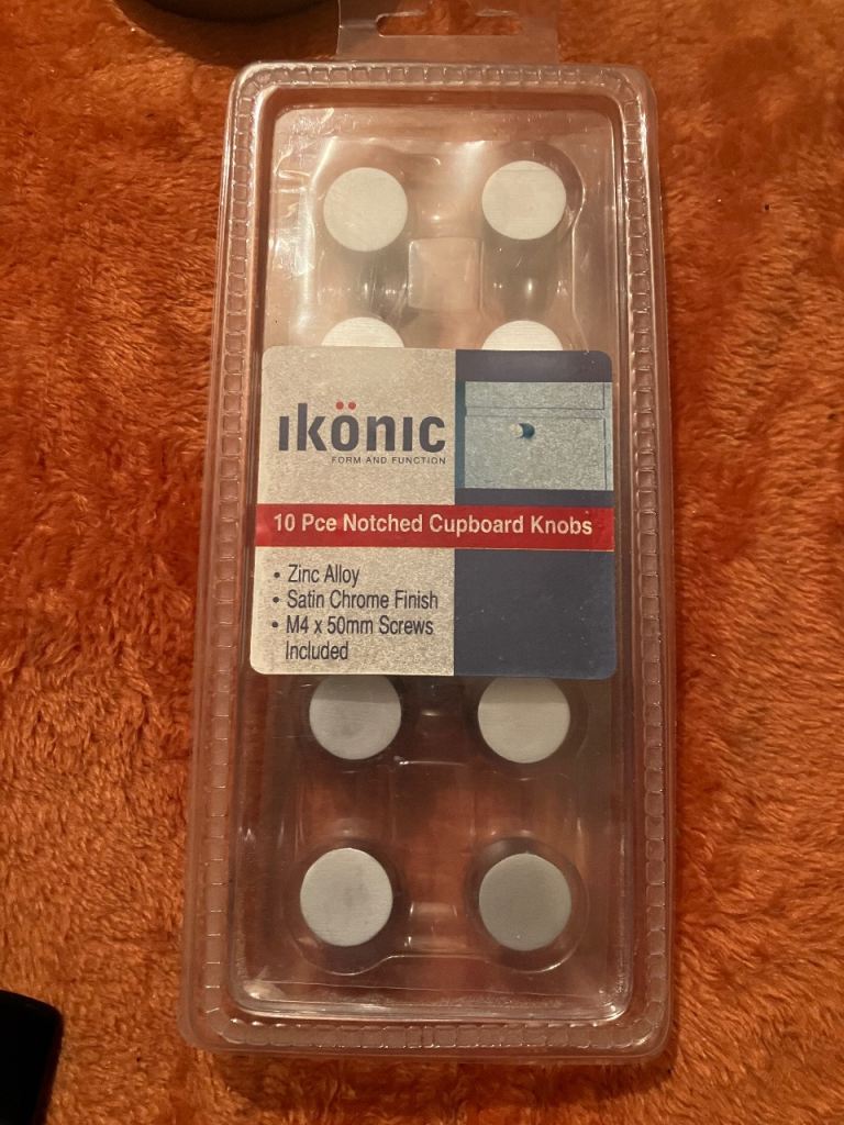 10 pce notched alloy zinc knobs