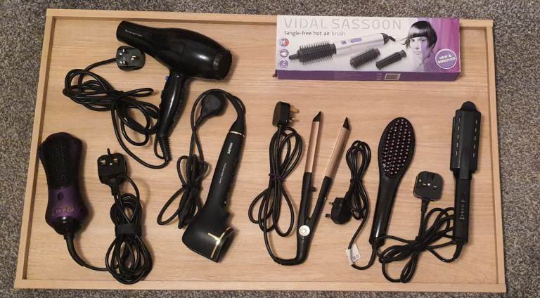 7x hair care styling electrical products. Hairdryer, hot airbrush, straigtners & curlers £10 each