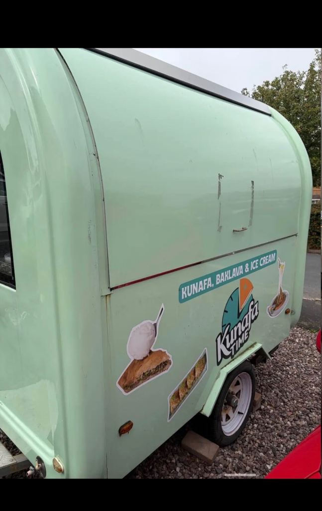 Mobile Catering Trailer - Mint Green, Stainless Steel Interior