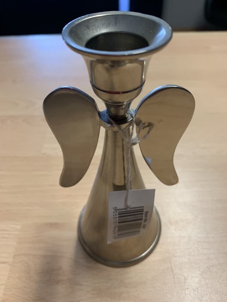 Silver Angel Winged Candle Holder Ornament 6inches