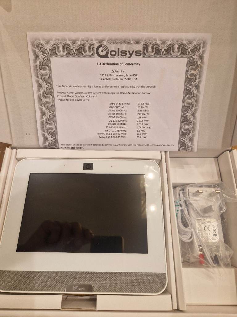 Qolsys IQ Panel 4 All In One HD Touchscreen Alarm Control Panel IQP4015 UK