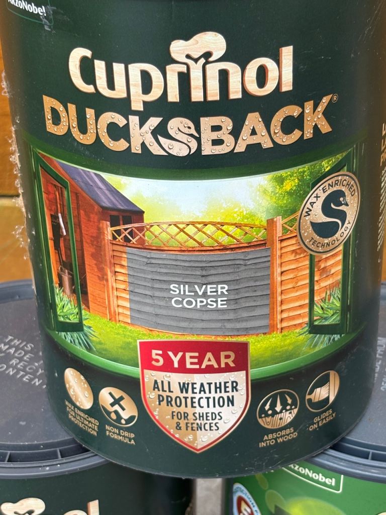 Cuprinol Ducksback Silver Copse – 3x 5L Tins, NEW