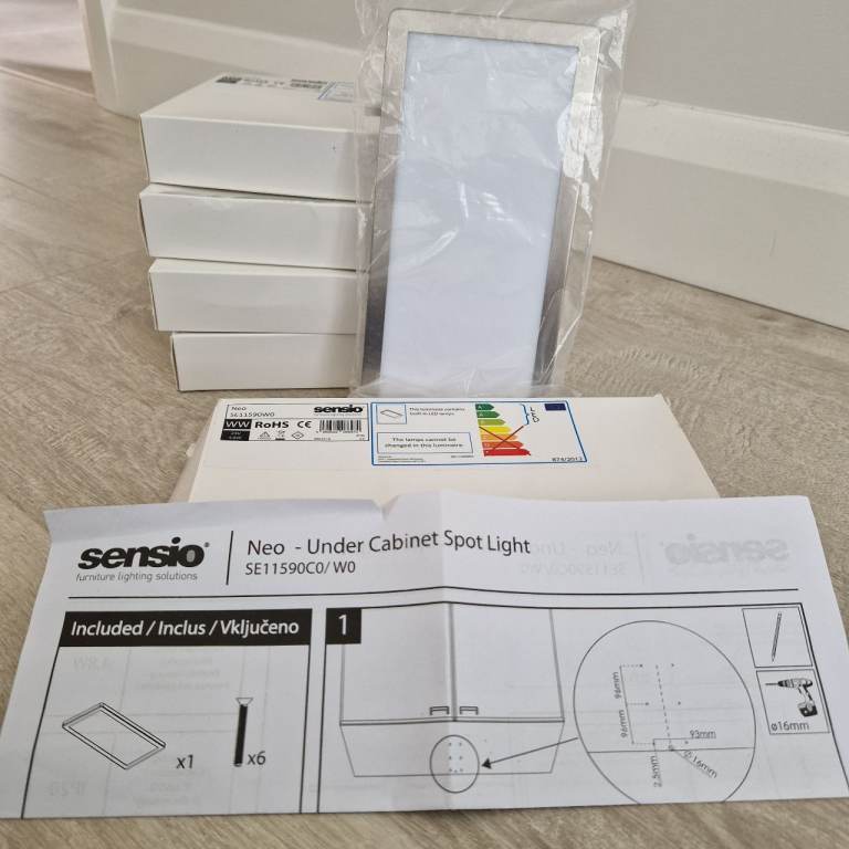 Set of 5 Sensio Neo SE11590W0 Under Cabinet LED Lights Warm White