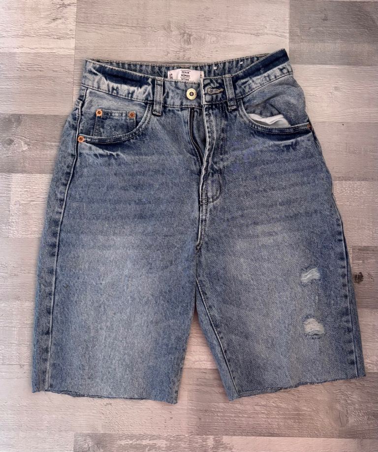 Lofties Denim Woman Shorts - Blue, Size xs