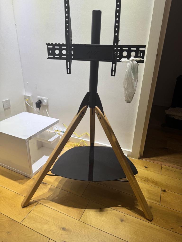 Modern Wooden Tripod TV Stand – £100