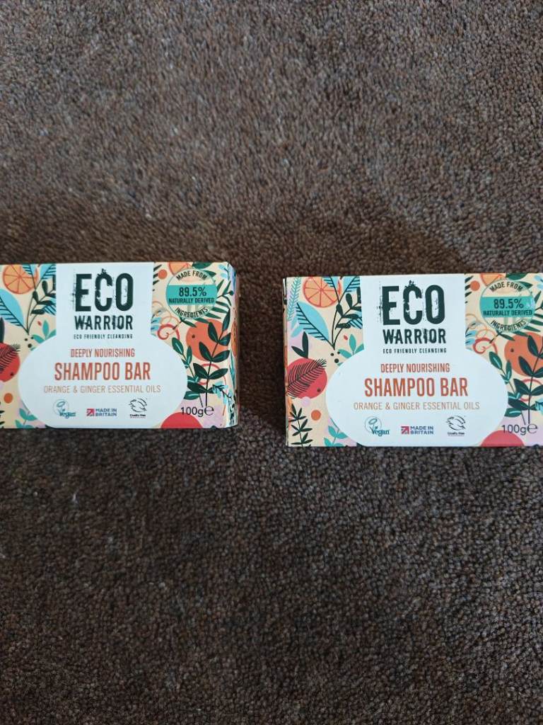 New 2 x 100g eco Warrior shampoo bars. 