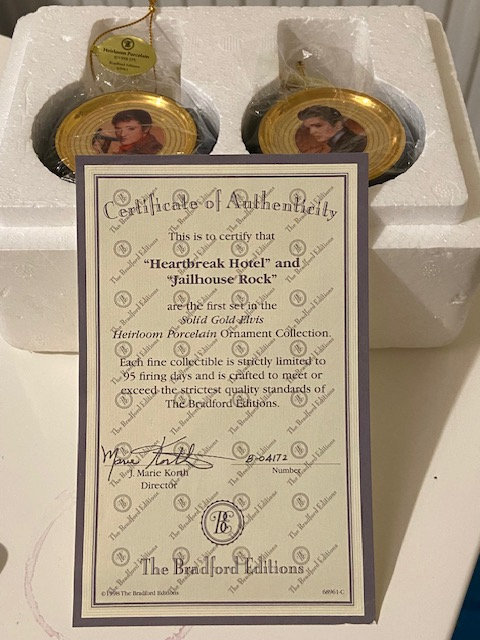 V. RARE: Elvis Christmas Baubles *BRAND NEW & COA* BRADFORD EXCHANGE SET 4 of 4