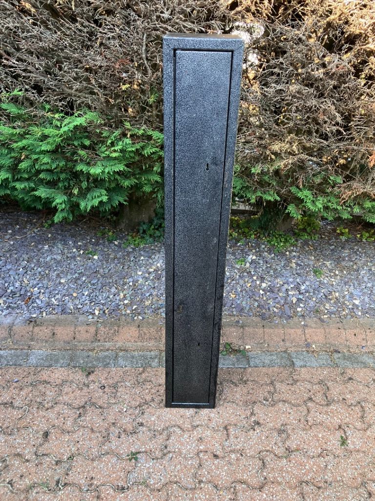 Tall Black Metal Storage Cabinet – Good Condition