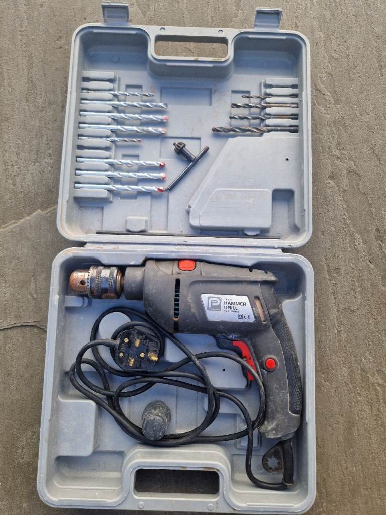 Performance Power 760W Hammer Drill & Bit Set (With Case) – Fully Working