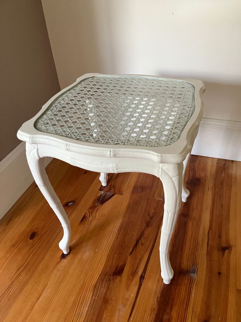 French style wooden glass top coffee table