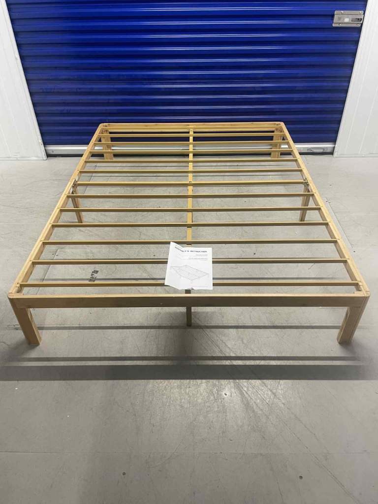 King Size Bed Frame, Wood Platform with metal Slat brand new available delivery extra cost