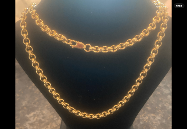Stunning 9ct Gold 26” Belcher Chain with lobster clasp. Weight 76.7g 5mm in width. Coll/del only