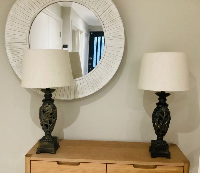 Two Matching Table Lights with Shades