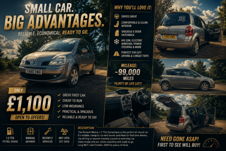 Renault, GRAND MODUS, Hatchback, 2010, Manual, 1149 (cc), 5 doors