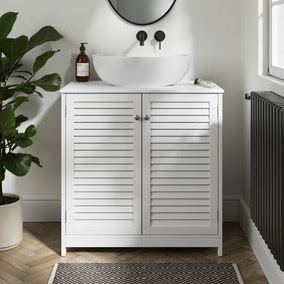 Dunelm White Nautical Vanity Unit, New, Made up but too big for space