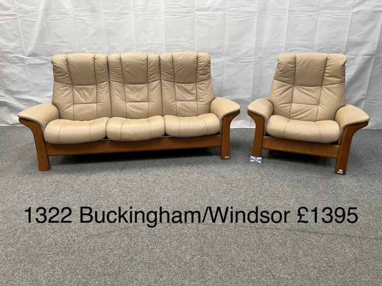 Ekornes Stressless Buckingham/Windsor 3+1 leather suite U.K. delivery available 