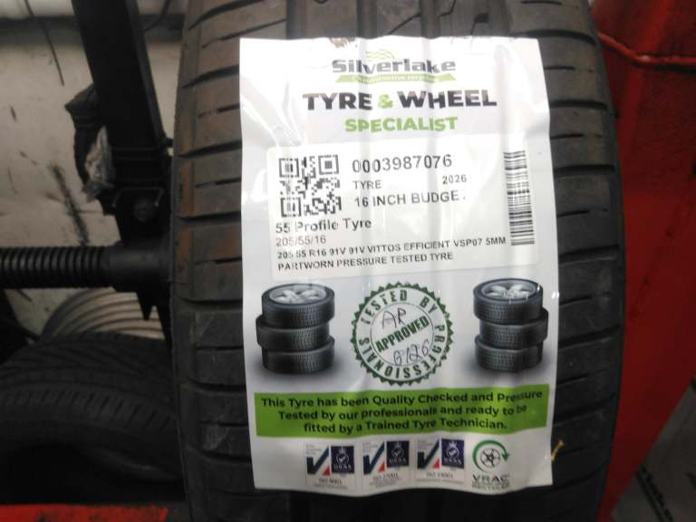 205 55 R16 91v 91v Vittos Efficient Vsp07 5mm Partworn Pressure Tested Tyre