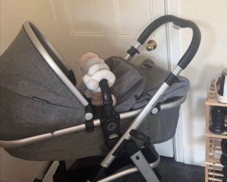 3 in 1 grey pushchair miniuno toura