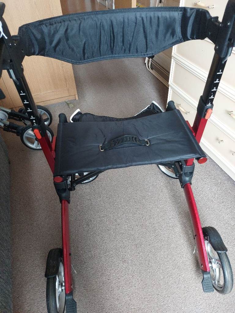 Sturdy Red Rollator Mobility Aid - Like New Condition