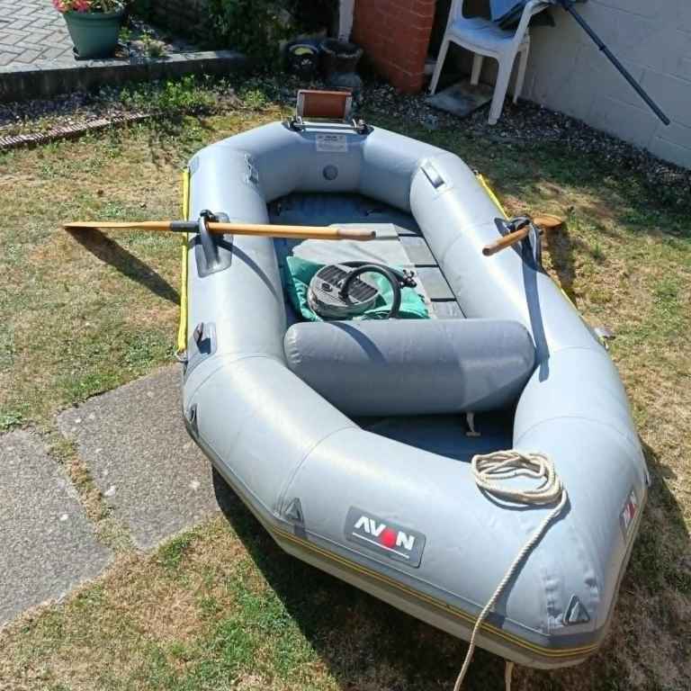 Avon Redcrest Inflatable Dinghy/Boat Tender and Outboard Motor.