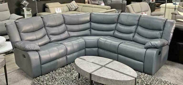 Roma Recliner Collection | Brand New Corner and 3+2 Seater Sofa with cup Holder | Grey & Black Color