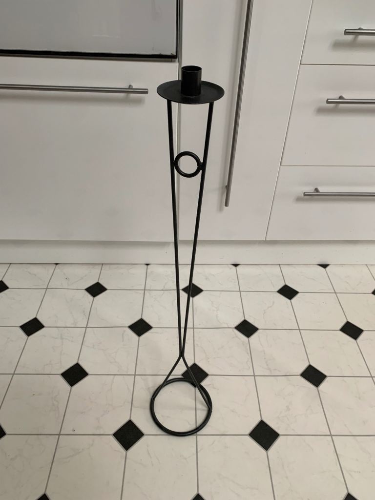 Metal Black Tapered Candle Holder (84cm)