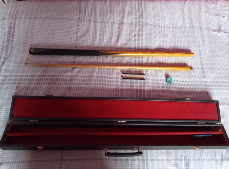 Vintage Peradon Snooker cue and case Edwardian