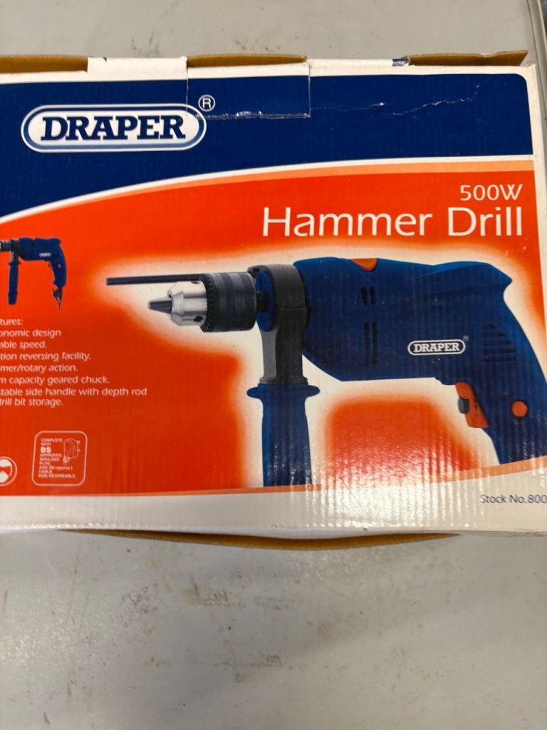 Draper 500W Hammer Drill – Brand New in Box