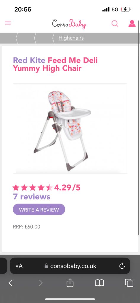 Red kite high chair 
