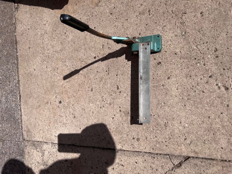 Vintage Metal Hand Tool - Green/Silver, Fair Condition