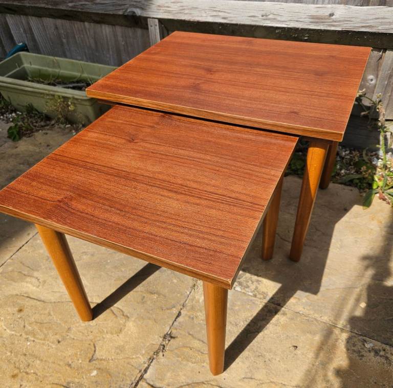 Mid-Century Danish Style Teak Nest of Tables x 2 (Refinished)