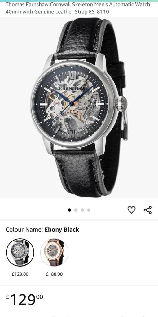 Gents, mens, automatic skeleton watch, new in box