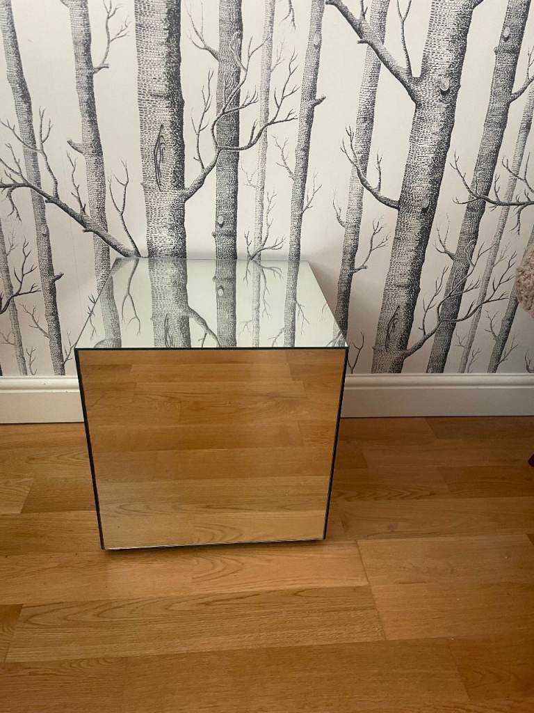 Cube Mirror Side Table