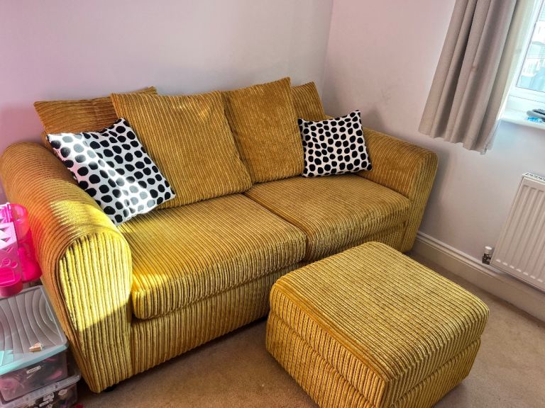 DFS double sofa bed with matching storage footstool