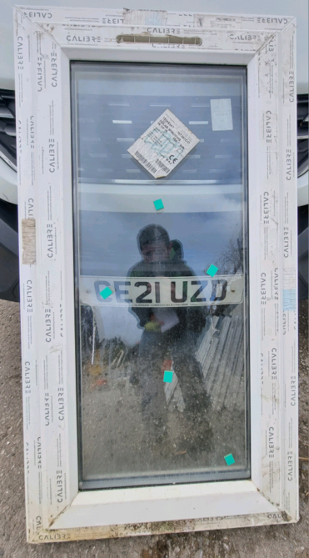 New UPVC Double Glazed White Window 615mm W x 1150mm H Clear Glass