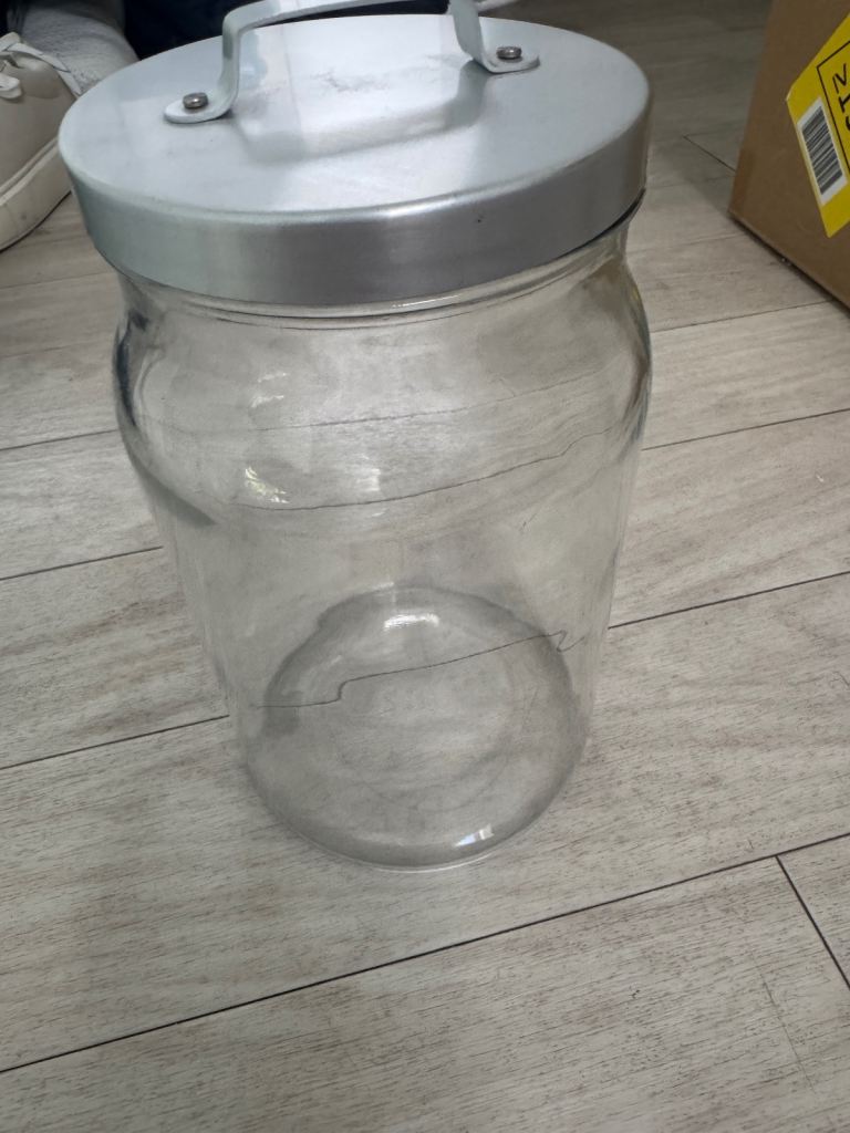 Large Glass Storage Jar with Lid – Good Condition