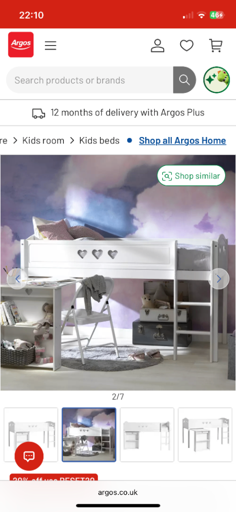 midsleeper with pull out  desk 