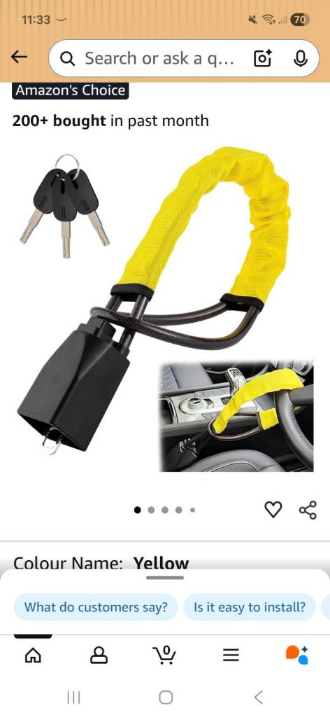 Steering wheel lock x 2