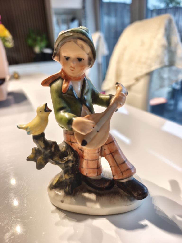 Vintage Frittel Bavaria Western Germany Boy with Mandolin Figurine