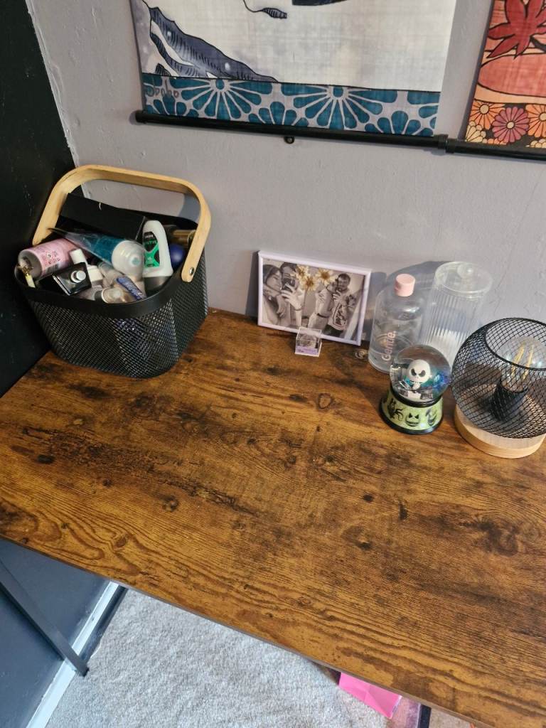 Wood and metal desk