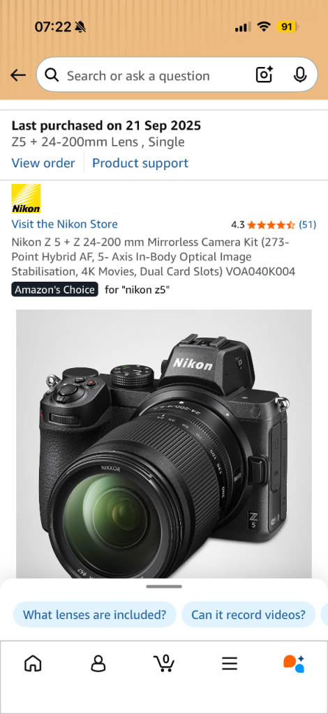 Nikon Z5 Mirrorless Camera Kit with 24-200mm Lens – As Good As New