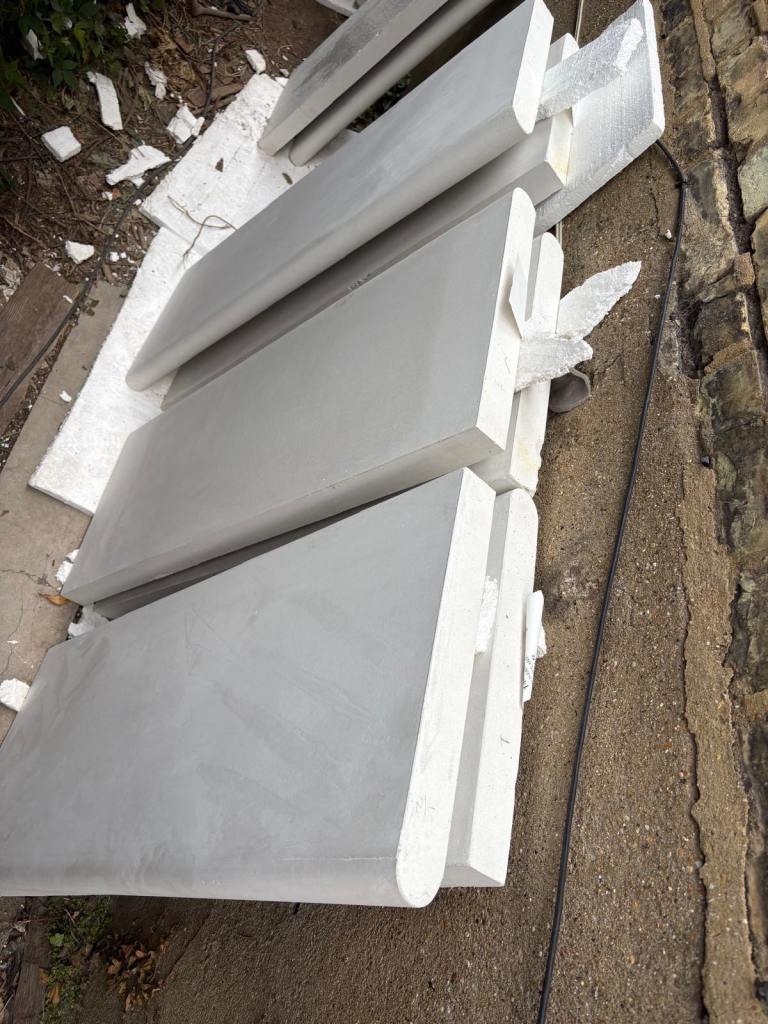 Haddon stone bullnose slabs. New. Slight defect 