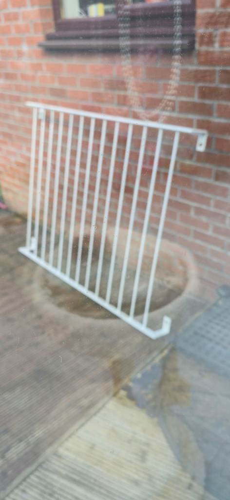 White Metal Balcony Railing / Small Fence Section