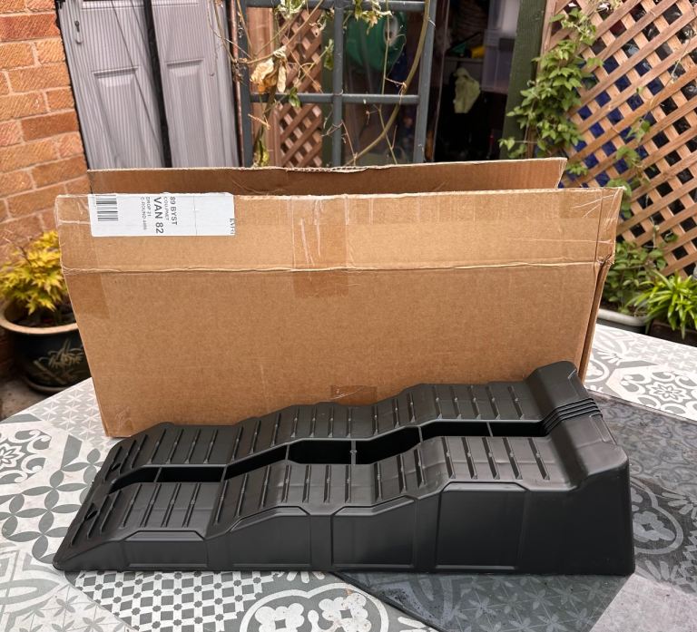 New Car Wheel Chock / Ramp - Black Plastic