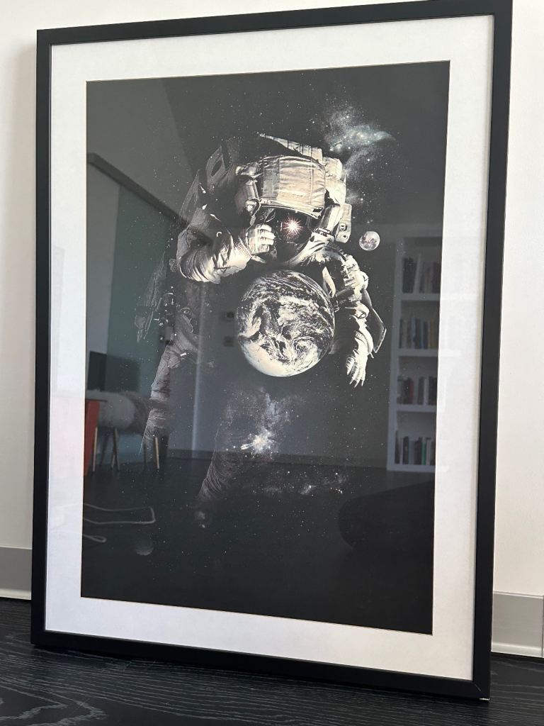 Stunning Astronaut in Space photo with frame 