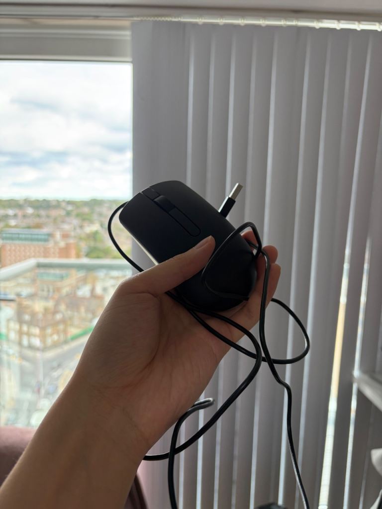Dell Black Wired Computer Mouse – Good Condition
